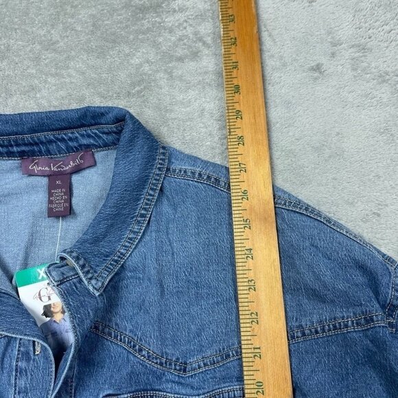 Gloria Vanderbilt Womens Denim Button-Up Shirt XL Casual Loose Fit d0630 - Picture 4 of 8